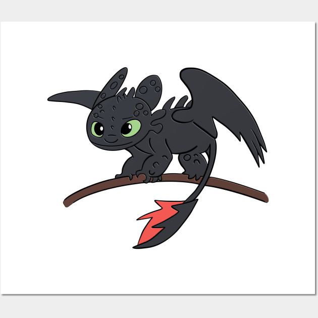 Dragon Toothless 3d How to train your dragon, chibi night fury, night light Wall Art by PrimeStore